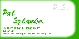 pal szlamka business card